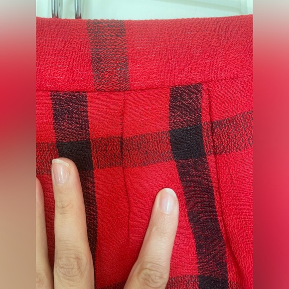Vintage Giorgio Sant Angelo linen black and red plaid skirt 6 - Picture 7 of 7